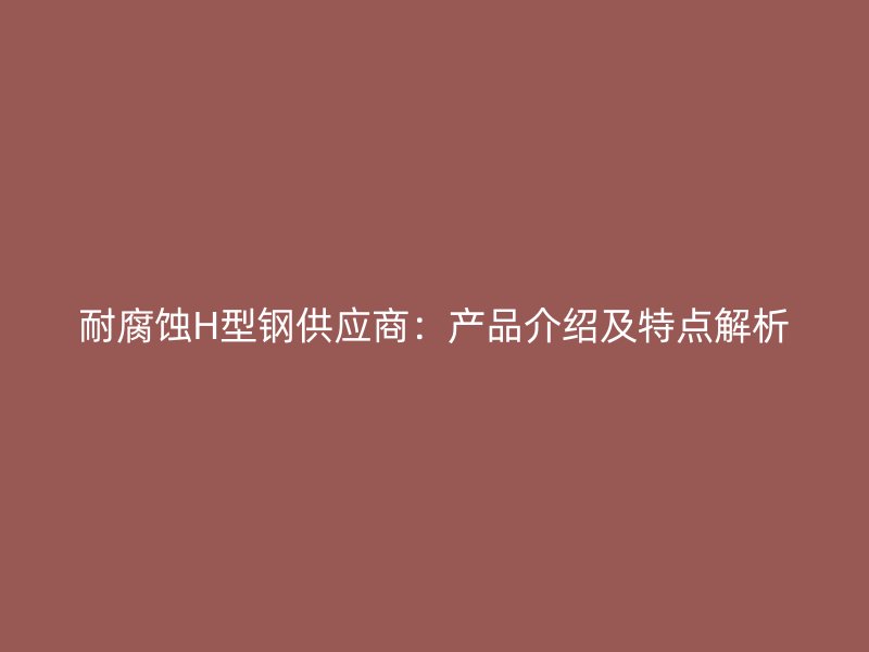 耐腐蝕H型鋼供應商：產品介紹及特點解析
