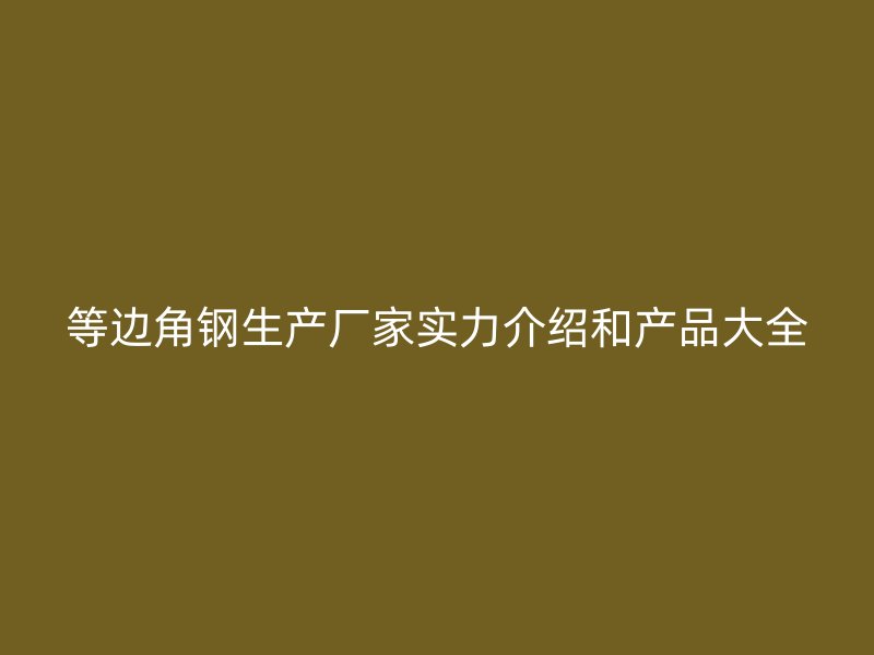 等邊角鋼生產廠家實力介紹和產品大全