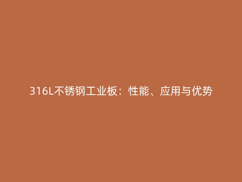 316L不銹鋼工業板：性能、應用與優勢