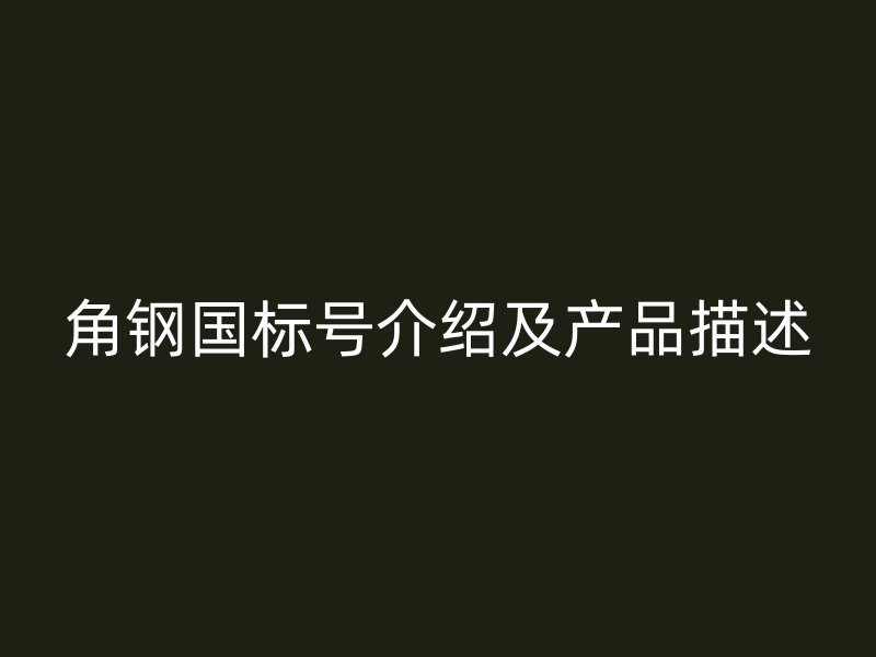 角鋼國標號介紹及產品描述