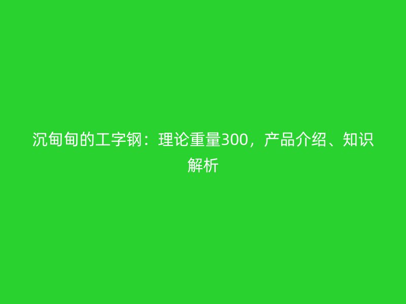 沉甸甸的工字鋼：理論重量300，產(chǎn)品介紹、知識(shí)解析