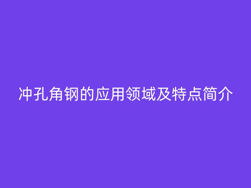 沖孔角鋼的應用領域及特點簡介