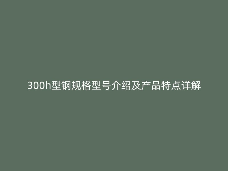 300h型鋼規(guī)格型號介紹及產(chǎn)品特點詳解