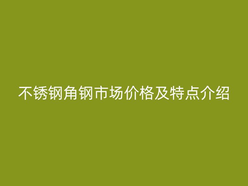 不銹鋼角鋼市場價格及特點介紹