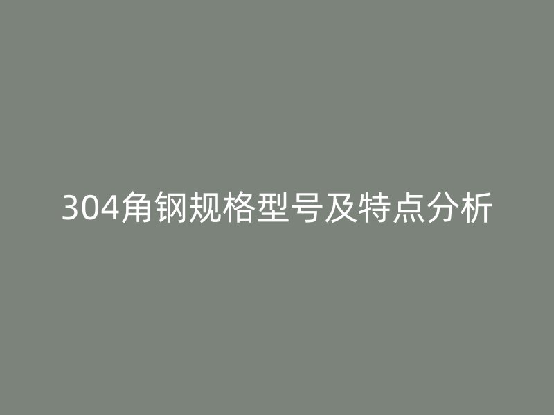 304角鋼規格型號及特點分析