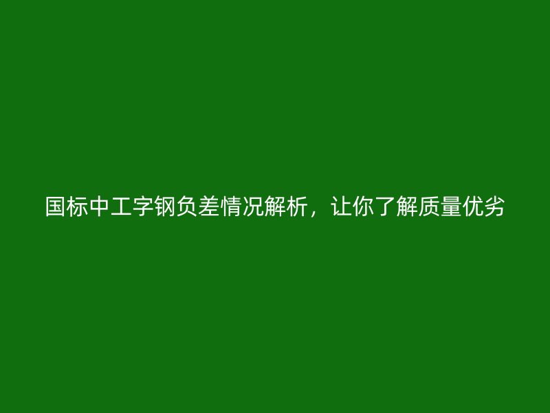 國標中工字鋼負差情況解析，讓你了解質量優劣