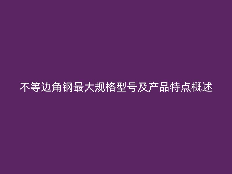不等邊角鋼最大規格型號及產品特點概述